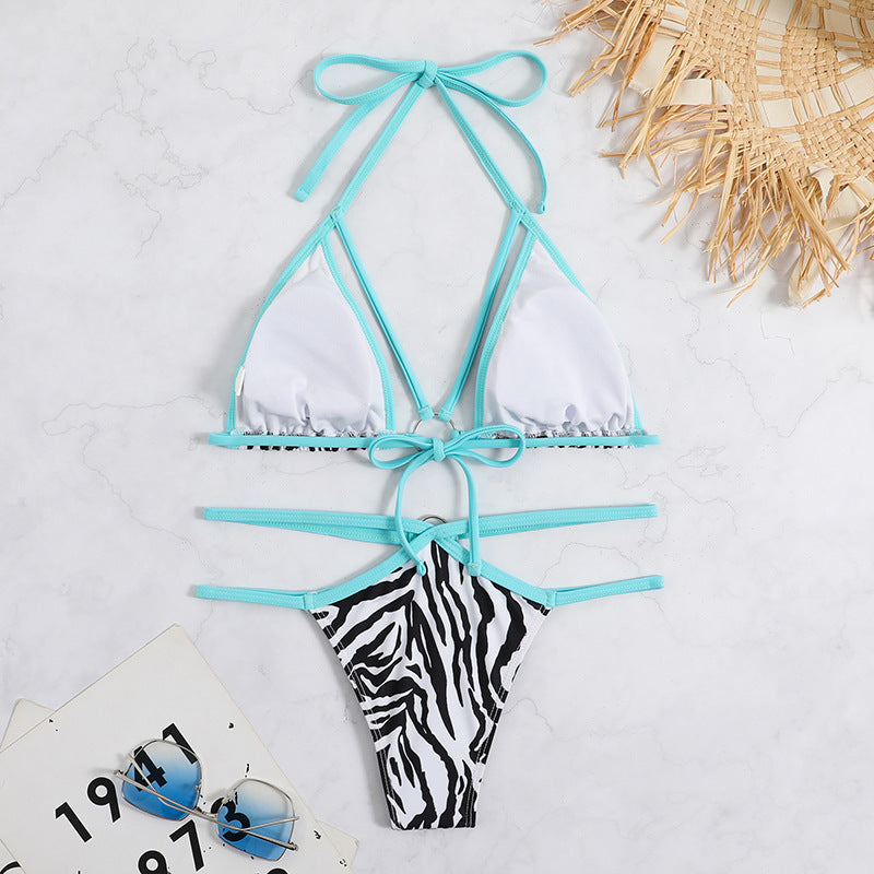 Sexy Drawstring Strap Split Bikini