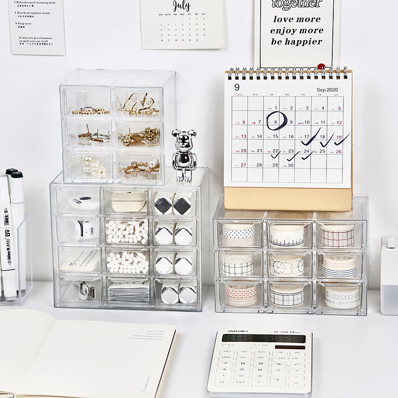 Transparent dust proof drawer box cosmetics Storage