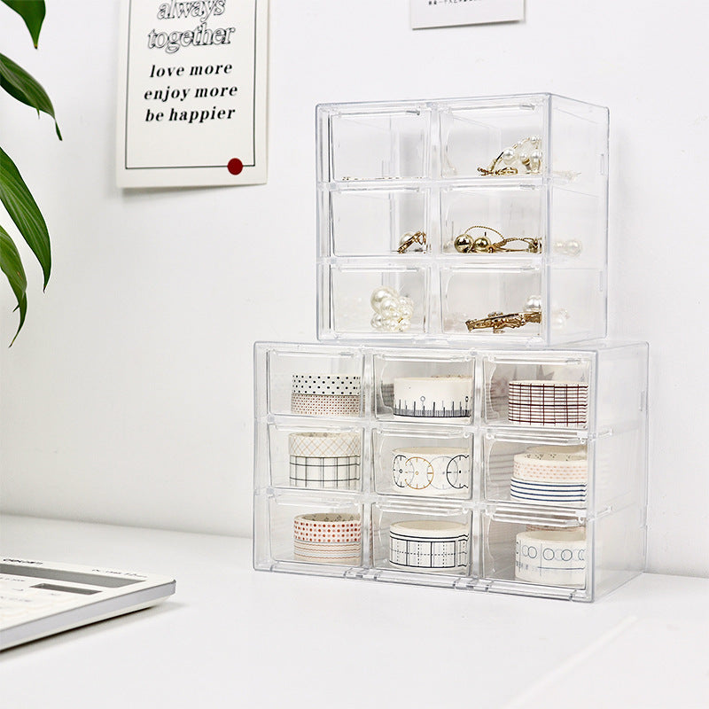 Transparent dust proof drawer box cosmetics Storage