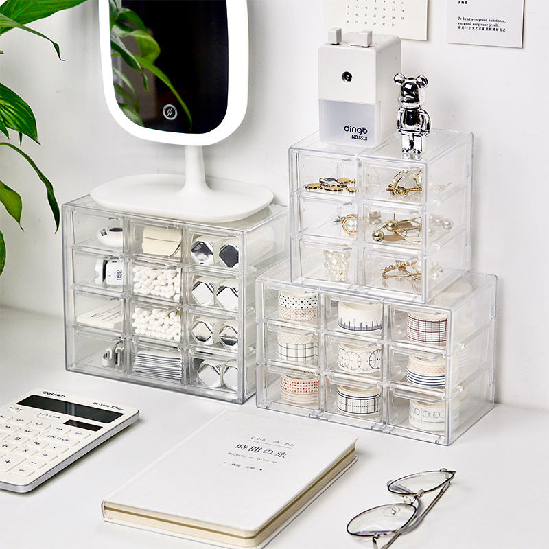 Transparent dust proof drawer box cosmetics Storage