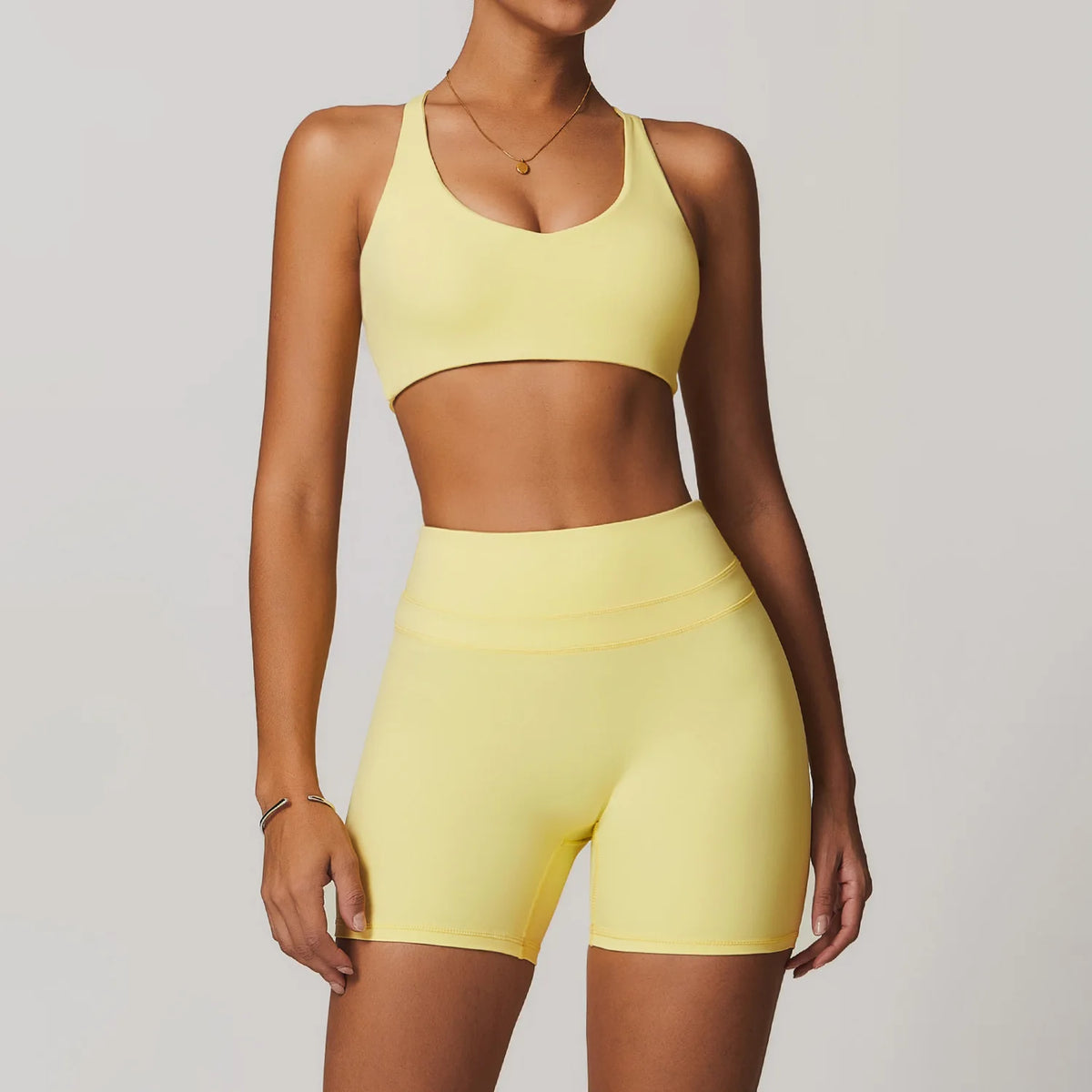 Sports Vest + Shorts 2PCS Set Gym Workout Leggings Yoga Sets Sportswear Women Fitness Outfit Running Bra Sets Womens Yoga Suit